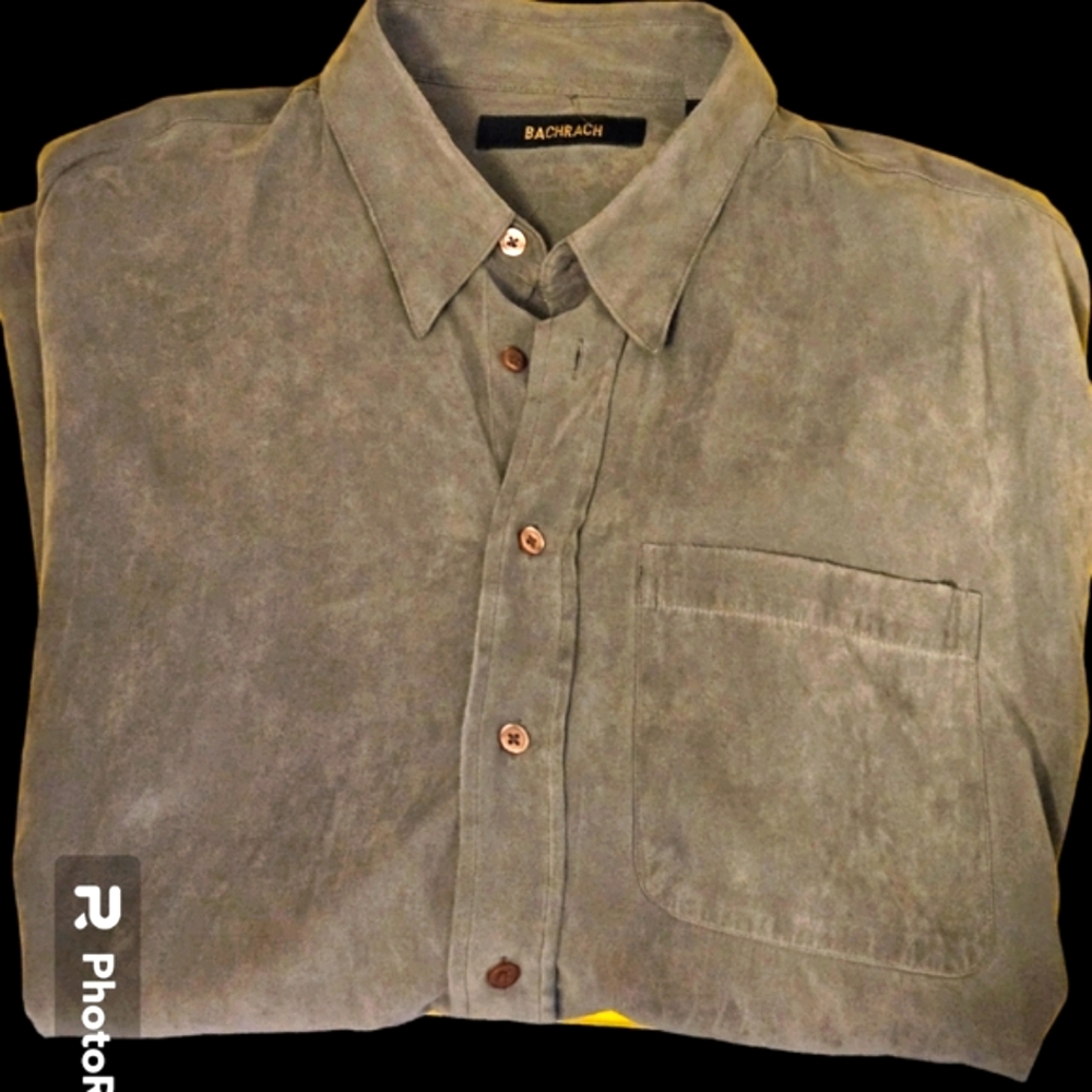 Bacharach Men's L button-down. Brown